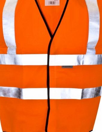 Hi Viz Vis Visibility Security Work Contractor Safety Vest Waistcoat Jacket Size-Orange-XL (X Large)