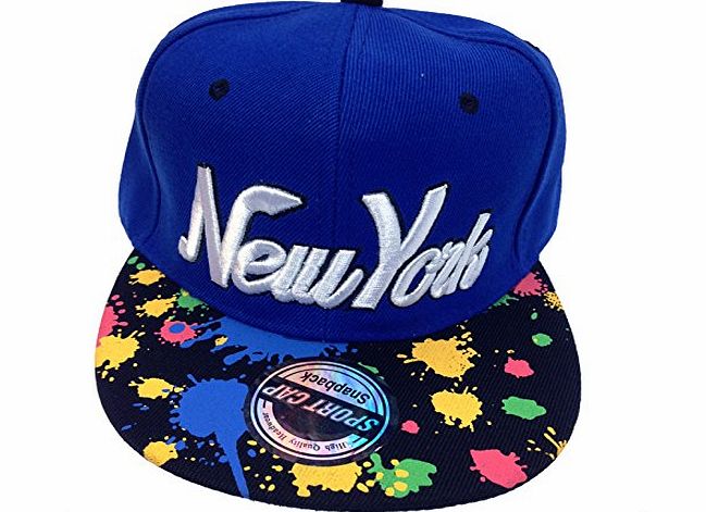 Ladies Mens Boys Girls Ny amp; Los Angeles Kings Snapback Hip Hop Baseball Cap Hat (New York / Blue amp; Black)