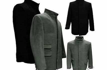 MYSHOESTORE Mens Designer Warm Winter Wool Overcoat Long Trench Coat Jacket Size-Black-2XL (XX Large)