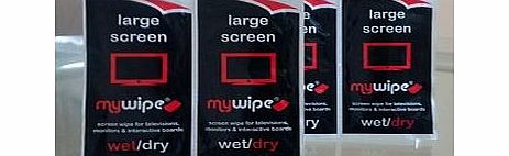 MYWIPE *NEW* MYWIPE Wet amp; Dry EXTRA LARGE TV Screen Wipes x 10 - LED, OLED, Plasma amp; School Interactive Smart Board Cleaning