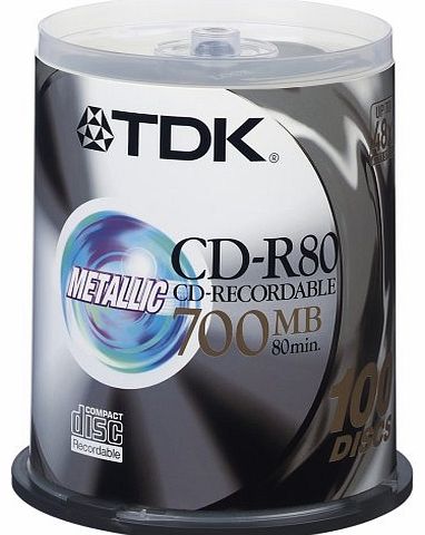 N/A 100 PACK SPINDLE TDK BLANK CD-R RECORDABLE DISCS 700MB