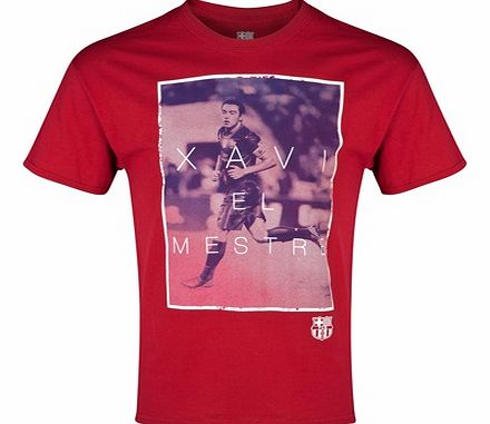 Barcelona Xavi T-Shirt - Deep Red - Mens