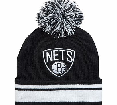 Brooklyn Nets Blackout Stripe Bobble Hat