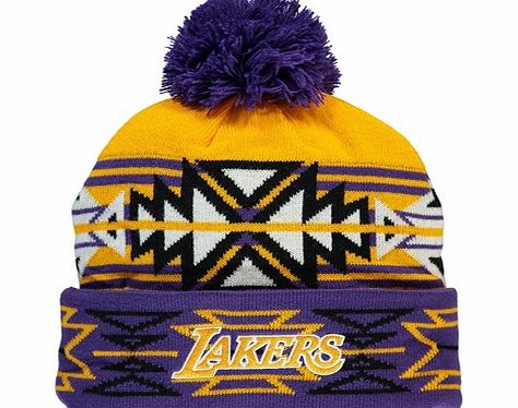 Los Angeles Lakers Geo-Tech Cuff Bobble Hat