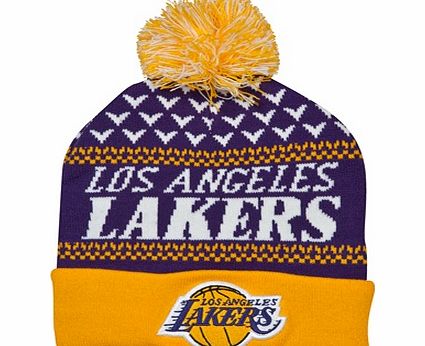 Los Angeles Lakers Nujacq Cuff Knit Bobble Hat