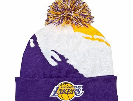 Los Angeles Lakers Paintbrush Bobble Knit Hat