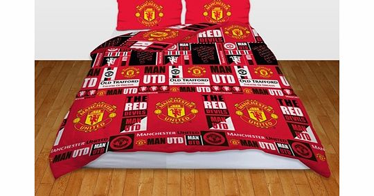 n/a Manchester United Tag Rotary Duvet Set - Double