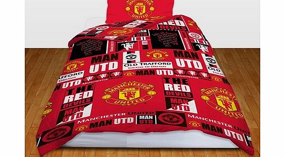 n/a Manchester United Tag Rotary Duvet Set - Single