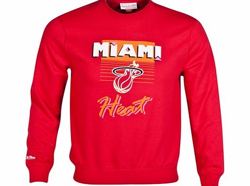 Miami Heat 90s Retro Crew Sweatshirt Red