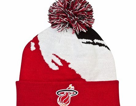 Miami Heat Paintbrush Bobble Knit Hat Black