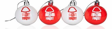 n/a Nottingham Forest 4 Pack of Plastic Baubles