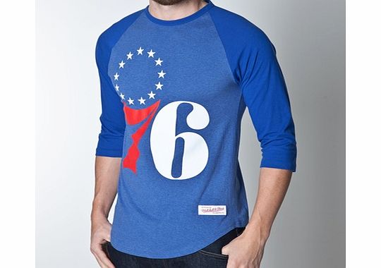 n/a Philadelphia 76ers Team Logo Raglan 3/4 Sleeve