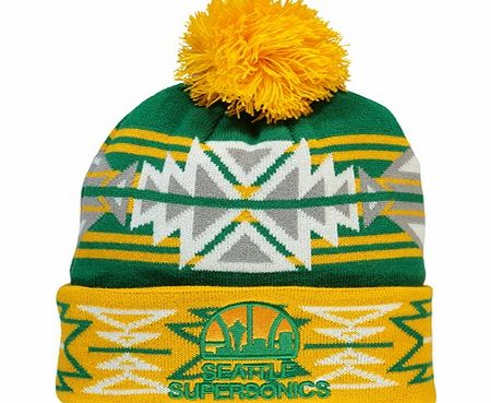 n/a Seattle Supersonics Geo-Tech Cuff Bobble Hat