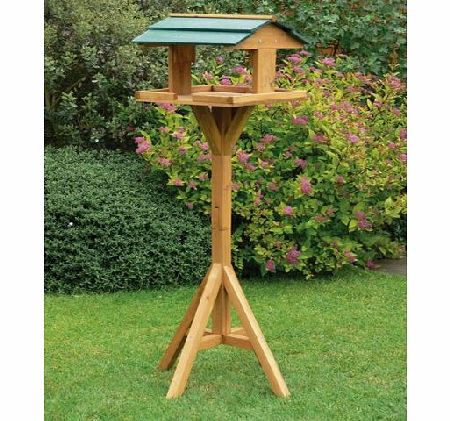 N/A TRADITIONAL WOODEN BIRD TABLE. FEEDER HOUSE WITH ROOF. SOLID WOOD