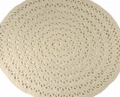 Naco Crochet Round Rug Ecru L