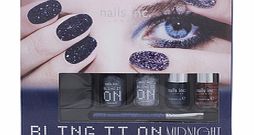 nails inc. Bling It On Midnight Glitter Set