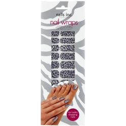 Nails Inc . NAIL WRAPS - WHITE LEOPARD (24 WRAPS)