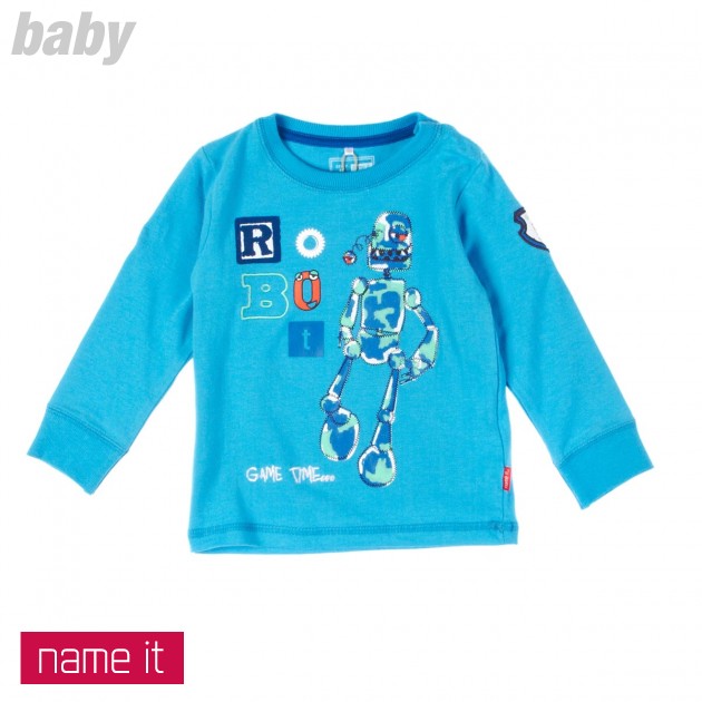 Name It Boys Name It Sakse Long Sleeve T-Shirt - Atlantic