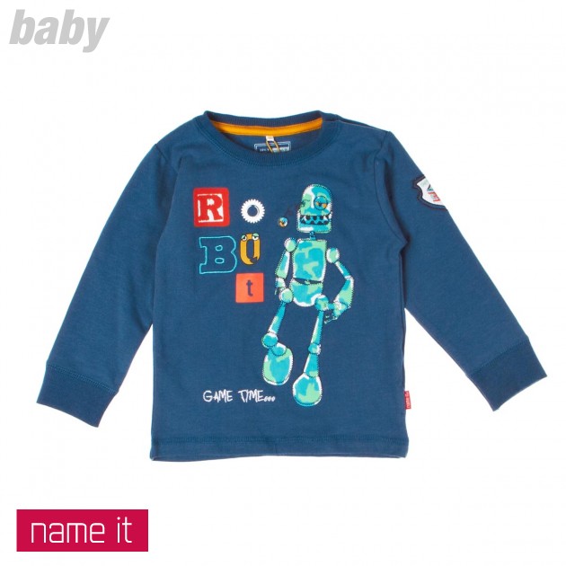 Name It Boys Name It Sakse Long Sleeve T-Shirt - Ink Blue