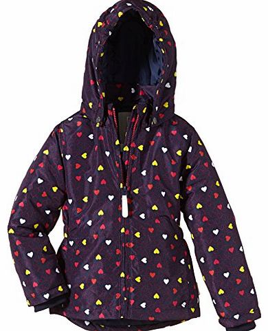 Name It Girls 13108055 Mello Mini Jacket Small Heart 414 Ger Jacket, Multicoloured (Peacoat), 6 Years (Manufacturer Size: 116)