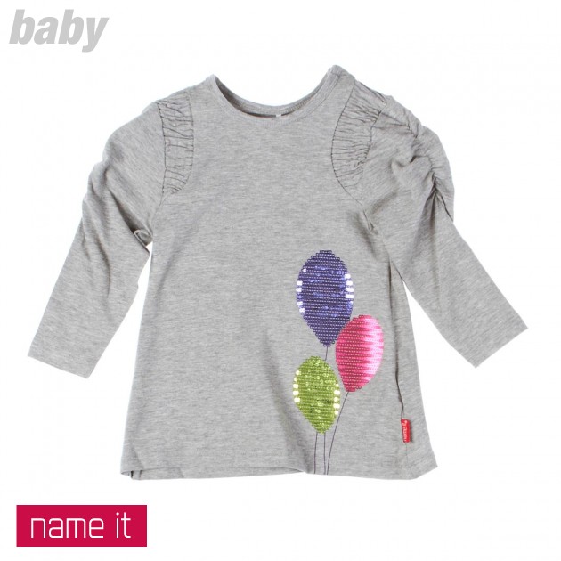 Name It Girls Name It Ranim Long Sleeve T-Shirt - Grey
