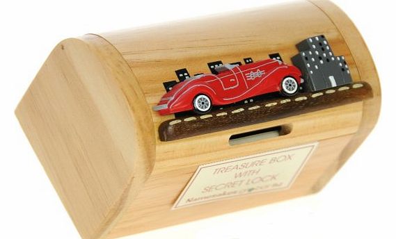 Mercedes Classic Car : Money Box with Secret Lock : Handcrafted Wooden Treasure Chest : Top Christmas Gift Idea : High Quality Traditional Xmas Present For Boys, For Girls, For Him, For Her, For Child