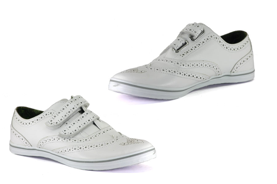 Nanny State - Brogue Strap Round - White