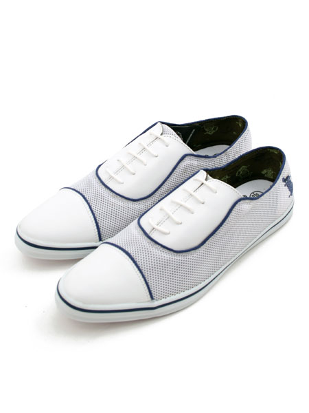 White/Navy Oxford and Pipe Mesh Shoe