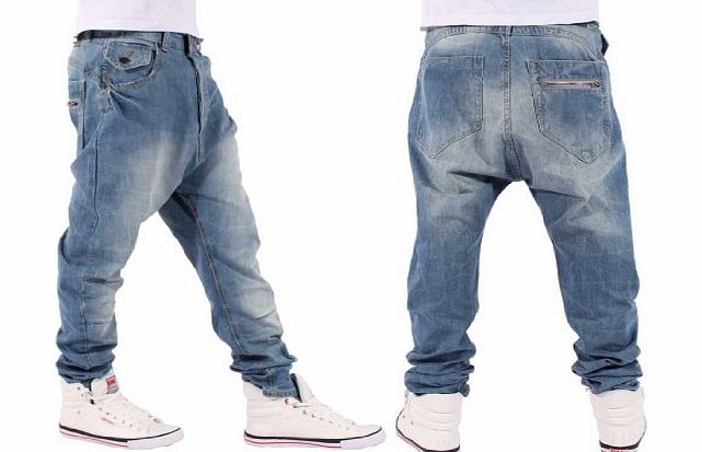 Nappy Boy Clothing  DROP CROTCH MENS BOYS JEANS SANTIAGO TIME STYLE IS MONEY ARC (W44-Long-Approx: 34``)