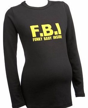 Nappy Head Funky Baby Inside LONG SLEEVE Funny Maternity Black T-shirt