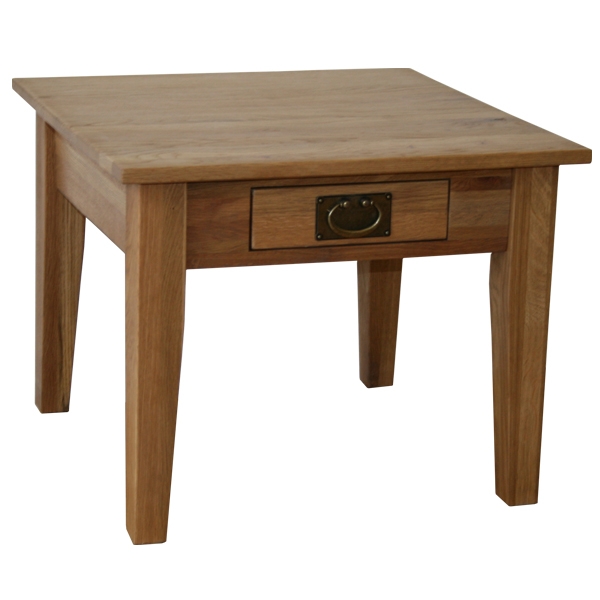 Solid Oak 1 Drawer Square Coffee Table