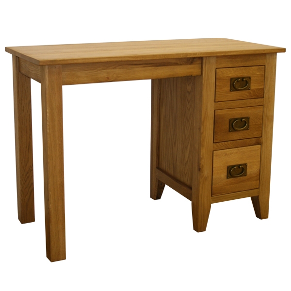 natasha Solid Oak 3 Drawer Dressing Table