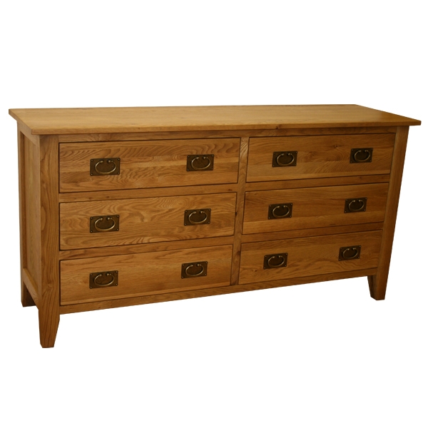 natasha Solid Oak 6 Drawer Chest