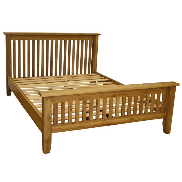 Solid Oak Double Bed High End