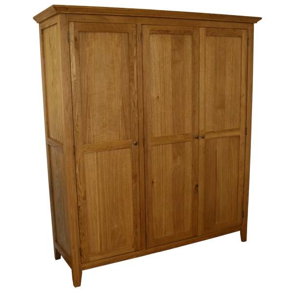 natasha Solid Oak Triple Full Hanging Wardrobe
