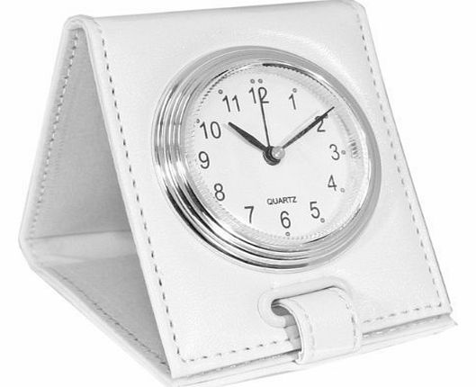 Desk, Office or Travel Folding Alarm Clock, White (10-1223W) by Natico Originals, Inc.