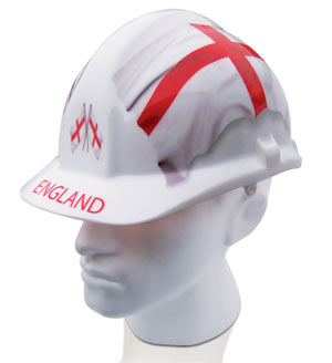 National Flags Hard Hats-England (Red on White