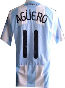 Adidas 08-09 Argentina home (Aguero 11)