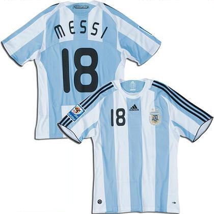 National teams Adidas 08-09 Argentina home (Messi 18)