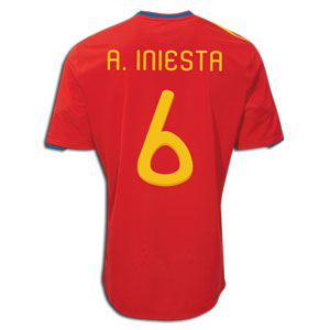 Adidas 2010-11 Spain World Cup home (A.Iniesta 6)