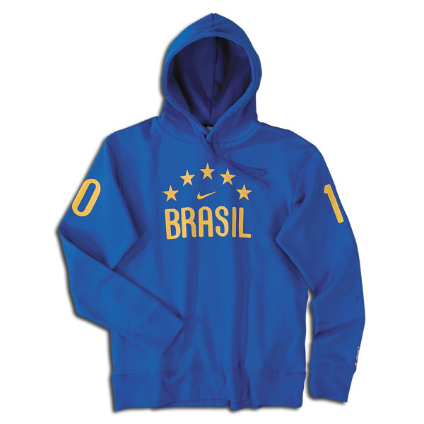 National teams Nike 2010-11 Brazil Nike Hooded Top (Blue) - Kids