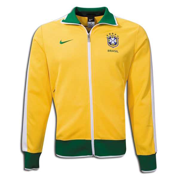 National teams Nike 2010-11 Brazil Nike N98 Track Jacket (Yellow)