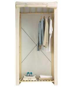 Natural Single Wardrobe with Cream Polycotton
