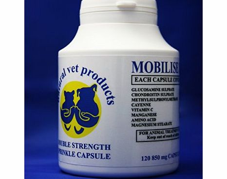 Glucosamine and Chondroitin supplement for dogs.300 MOBILISE DOUBLE STRENGTH CAPSULES OFFER Arthritis in dogs eased. Glucosamine for pets designed,manufactured and sold by practicing vet in the UK for