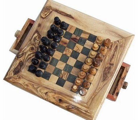 Naturally Med - Games Olive Wood Chess Set - Square