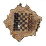 Naturally Med Olive Wood Rustic Chess Set - 30cm