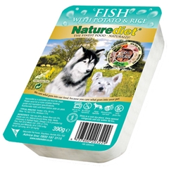 Naturediet Tray Adult Dog Food with Fish, Potato and#38; Rice 390gm