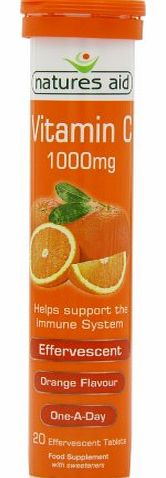 Natures Aid Aid 1000mg Vitamin C Effervescent - Pack of 20 Tablets