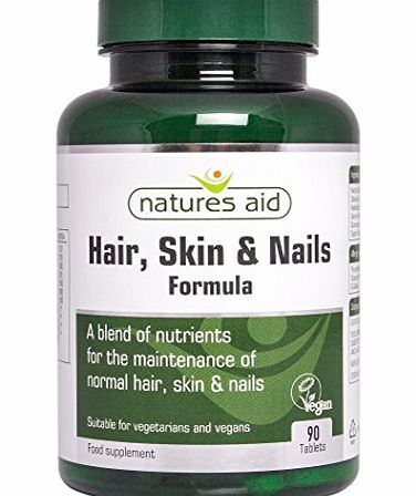 Natures Aid Hair, Skin and Nails Formula - Pack of 90 Tablets