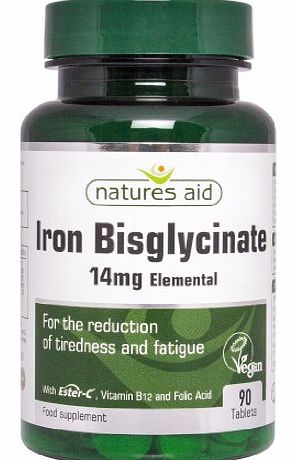 Natures Aid Health Products Natures Aid Iron Bisglycinate 90 Tablets